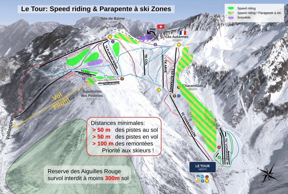 Plan du spot Le Tour, Col de Balme